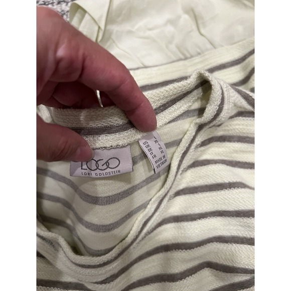 LOGO by Lori Goldstein  Stripped Yellow Blouse - Picture 4 of 11